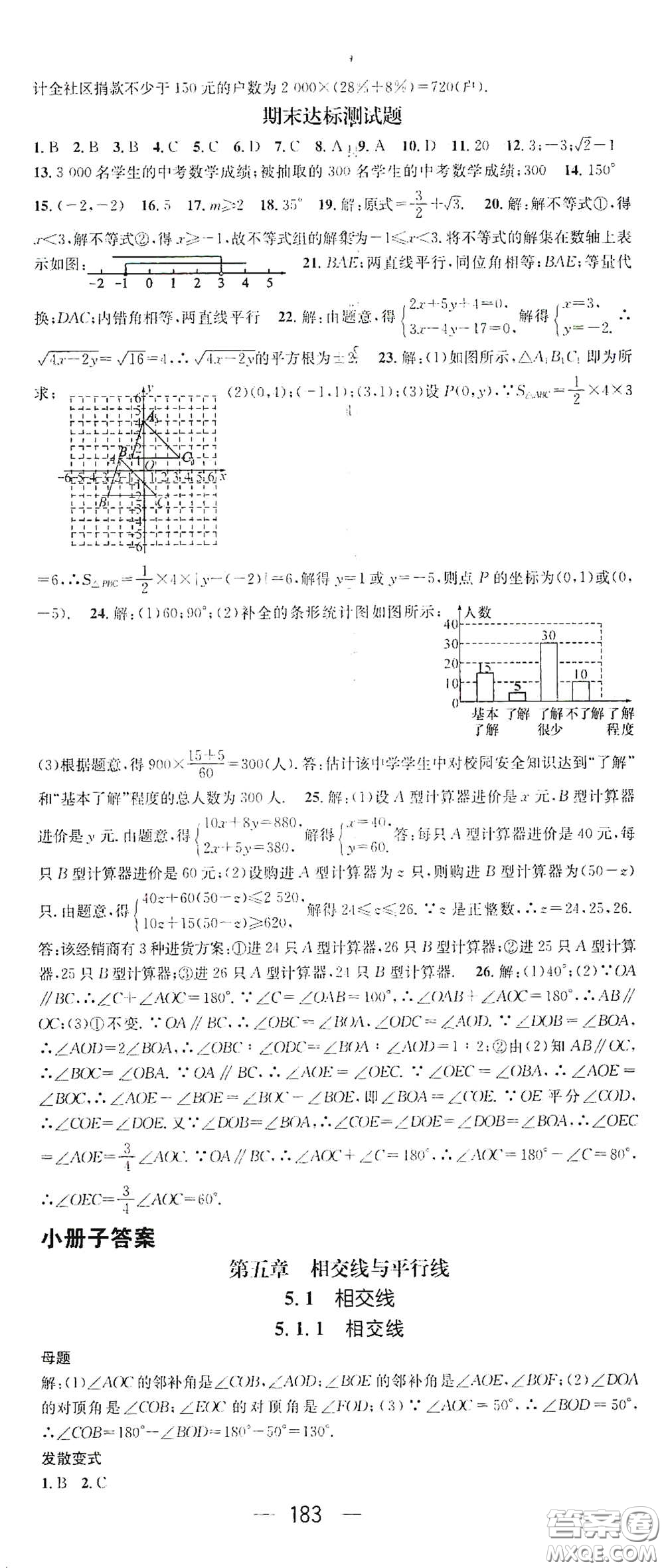 陽光出版社2021精英新課堂七年級(jí)數(shù)學(xué)下冊(cè)人教版答案