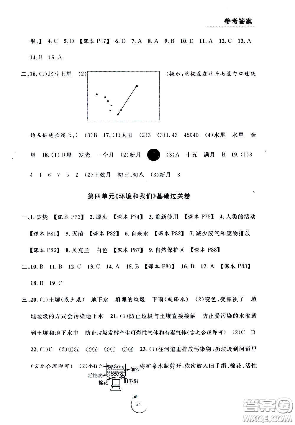 寧波出版社2021浙江好卷科學(xué)六年級下冊JK教科版答案