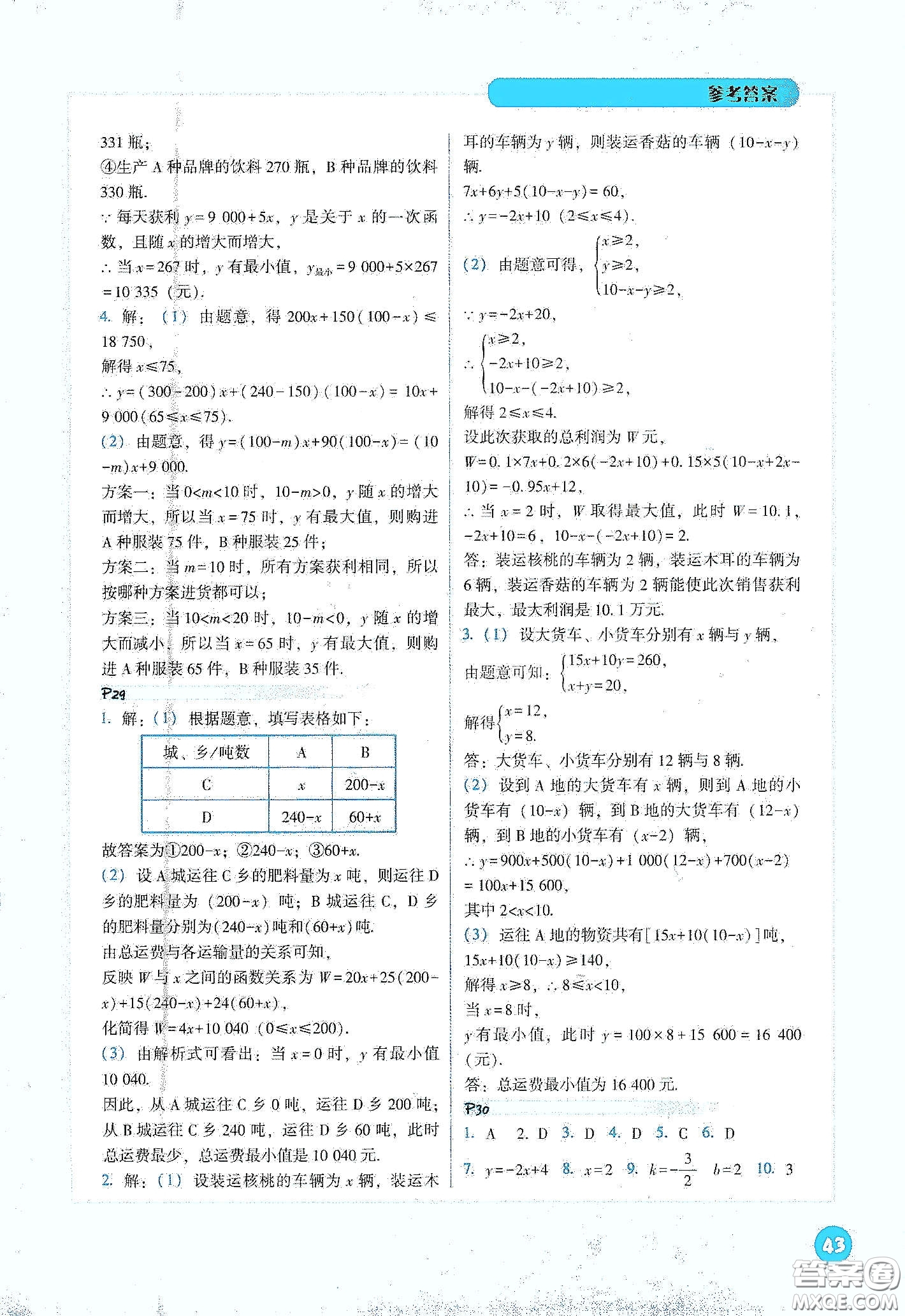 遼寧教育出版社2021尖子生計(jì)算作業(yè)本八年級(jí)下冊(cè)人教版答案