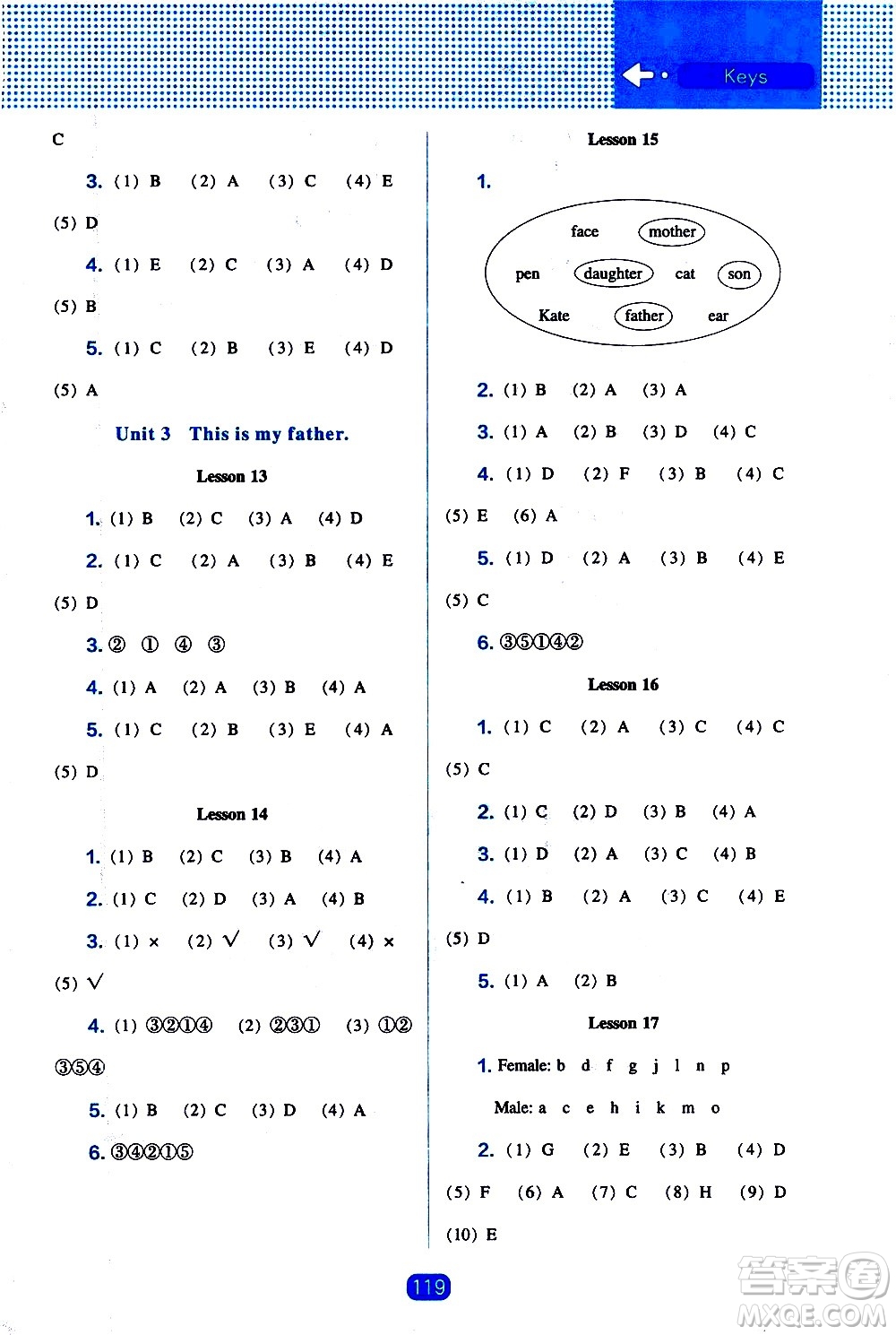 遼海出版社2021新編新課程能力培養(yǎng)英語三年級起點(diǎn)三年級下冊人教版答案