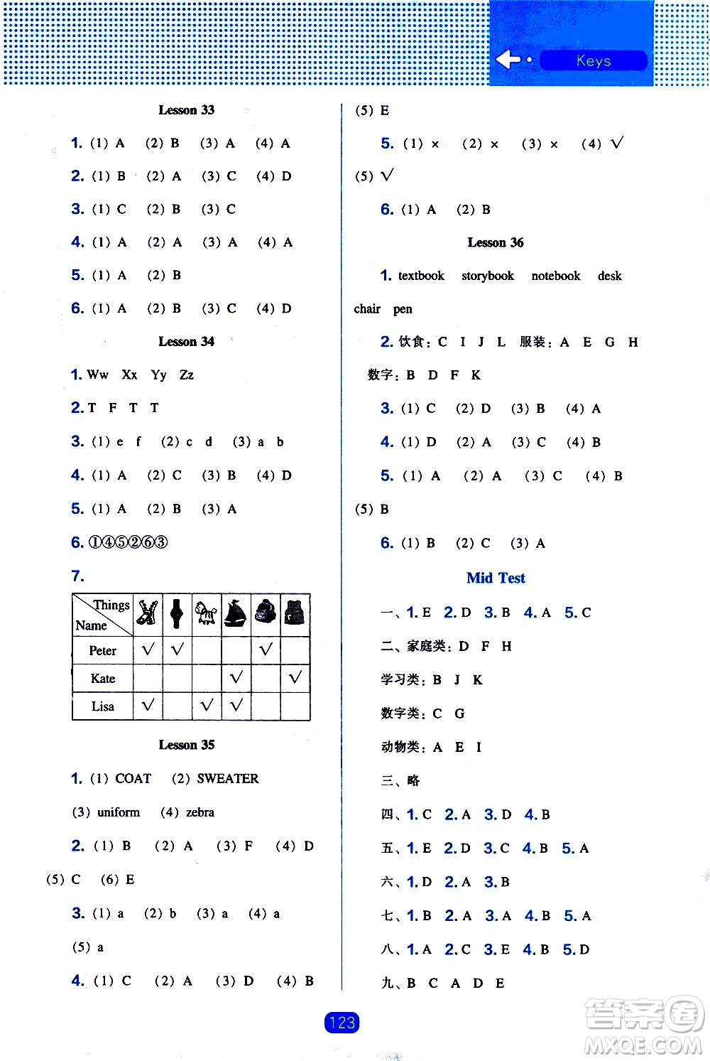 遼海出版社2021新編新課程能力培養(yǎng)英語三年級起點(diǎn)三年級下冊人教版答案