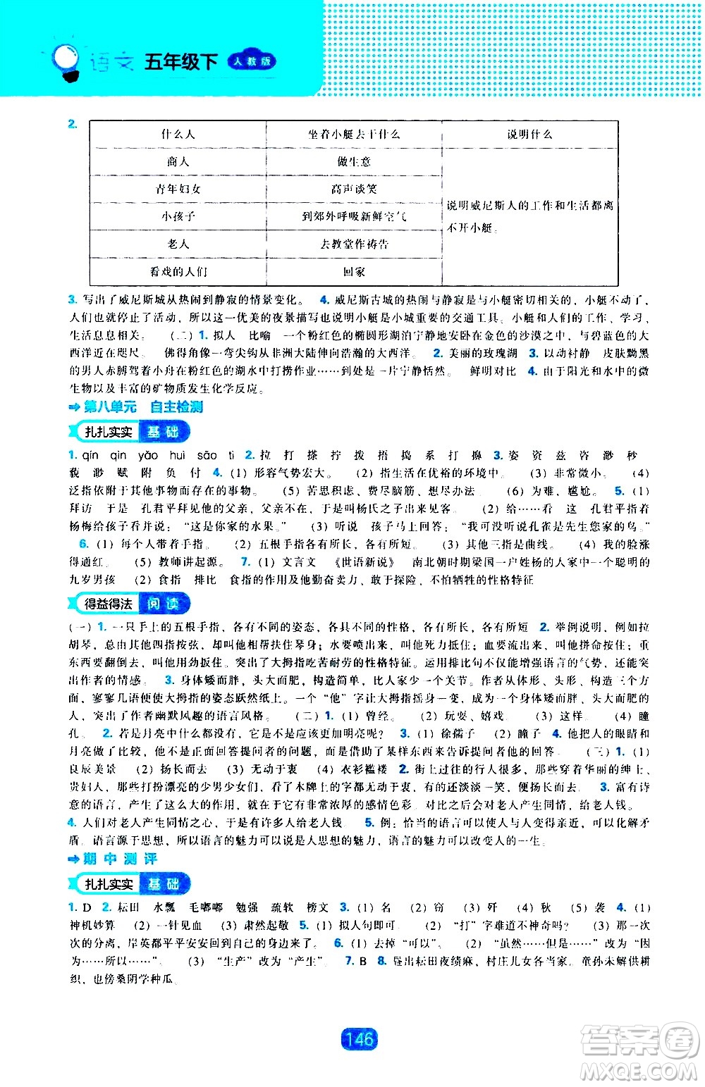 遼海出版社2021新編新課程能力培養(yǎng)語文五年級下冊人教版答案