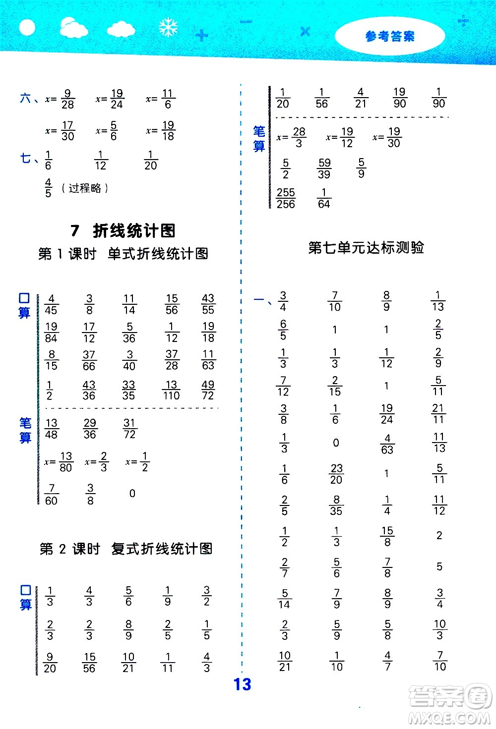 地質(zhì)出版社2021春季小學(xué)口算大通關(guān)數(shù)學(xué)五年級(jí)下冊(cè)RJ人教版答案