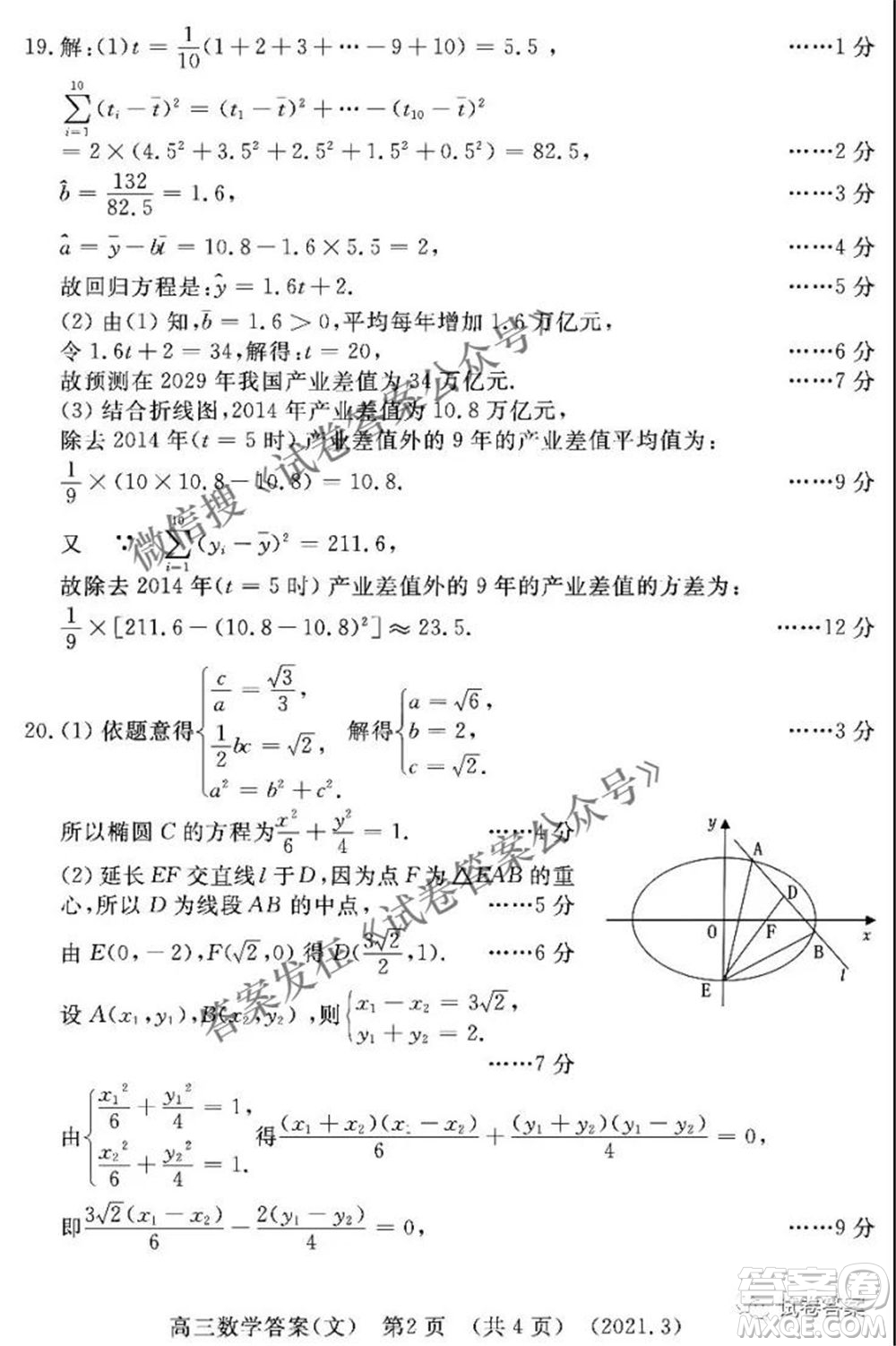 洛陽市2020-2021學(xué)年高中三年級第二次統(tǒng)一考試文科數(shù)學(xué)答案