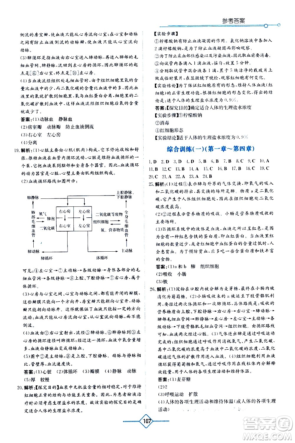 湖南教育出版社2021學(xué)法大視野生物七年級(jí)下冊人教版答案