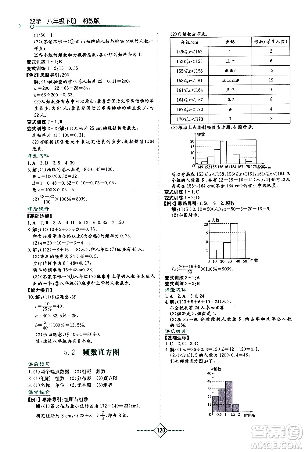 湖南教育出版社2021學法大視野數(shù)學八年級下冊湘教版答案