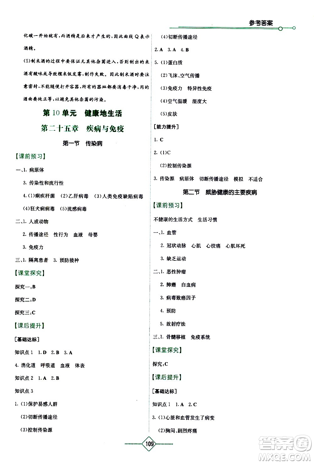 湖南教育出版社2021學(xué)法大視野生物八年級(jí)下冊蘇教版答案