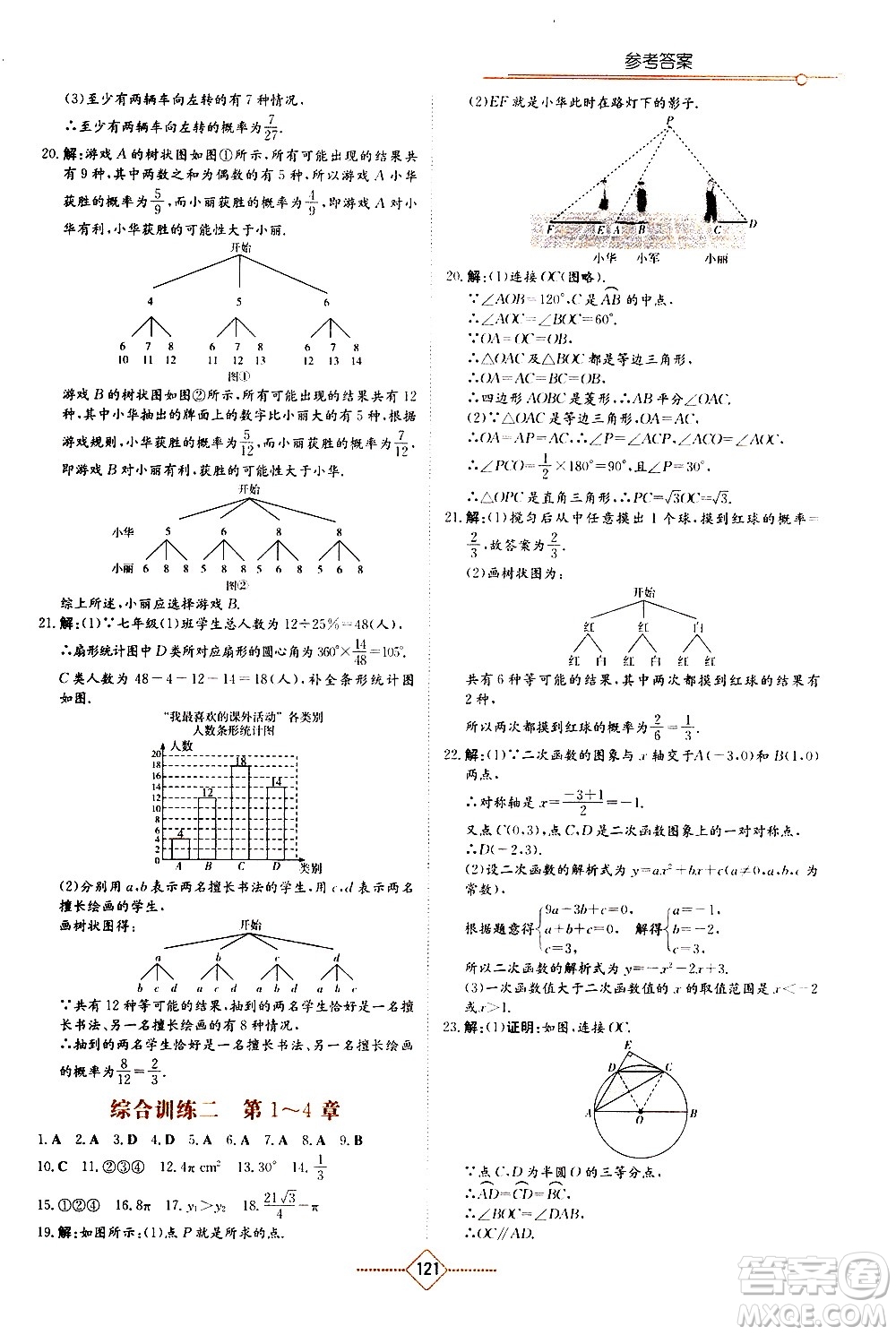 湖南教育出版社2021學(xué)法大視野數(shù)學(xué)九年級(jí)下冊(cè)湘教版答案