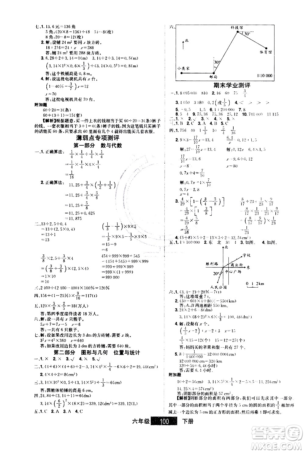 江西美術(shù)出版社2021學(xué)海樂園數(shù)學(xué)六年級(jí)下冊(cè)RJ人教版答案