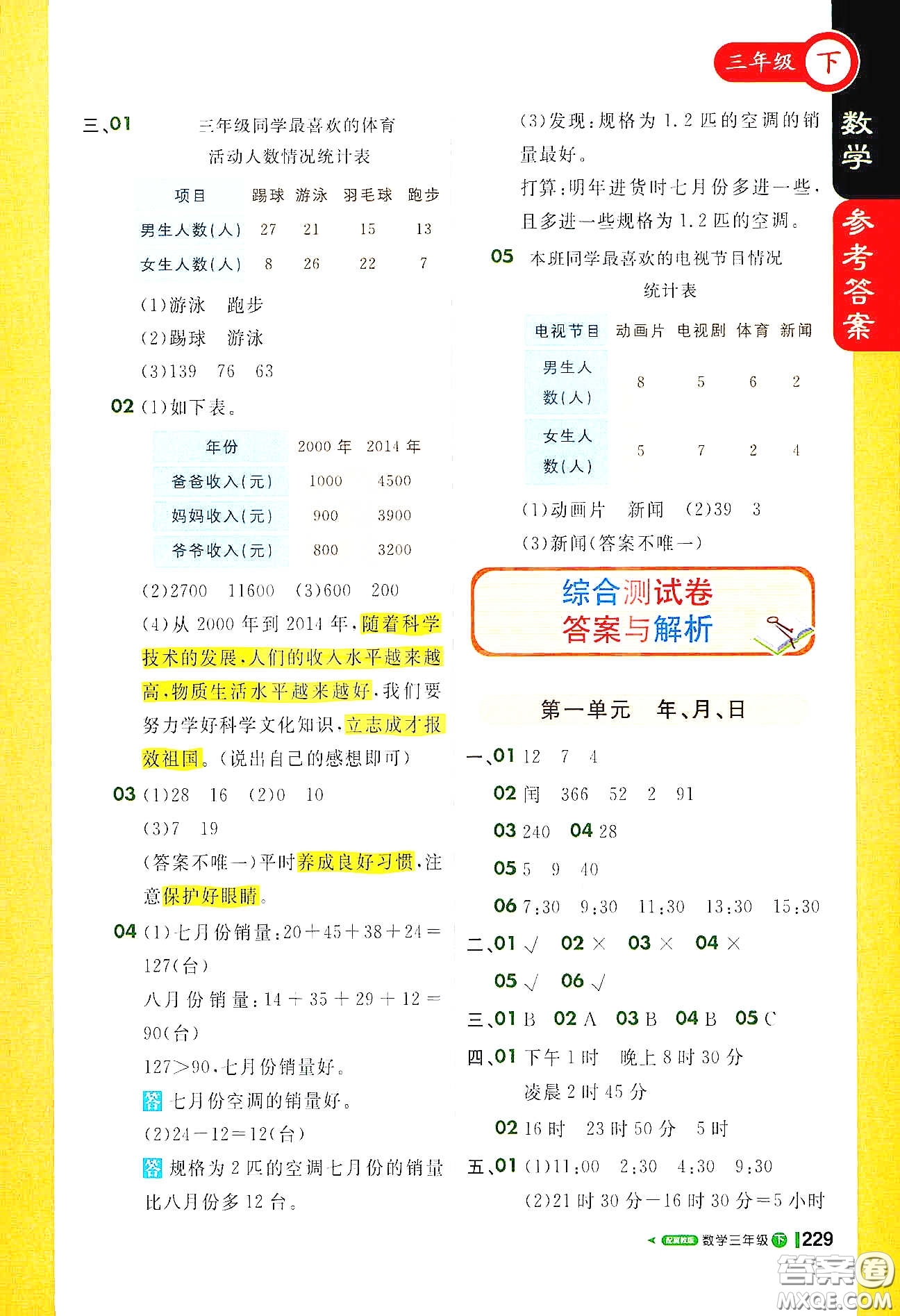 北京教育出版社2021年1+1輕巧奪冠課堂直播三年級(jí)數(shù)學(xué)下冊(cè)冀教版答案