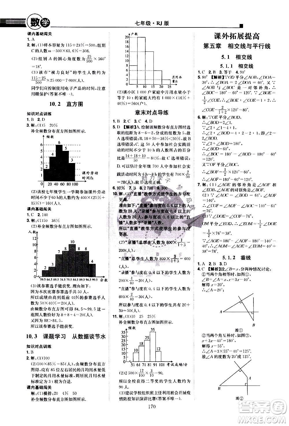 江西美術(shù)出版社2021學海風暴數(shù)學七年級下冊RJ人教版答案