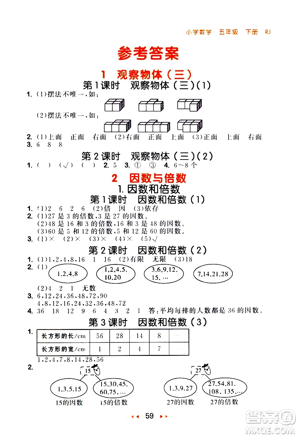 教育科學(xué)出版社2021春季53隨堂測小學(xué)數(shù)學(xué)五年級(jí)下冊(cè)RJ人教版答案