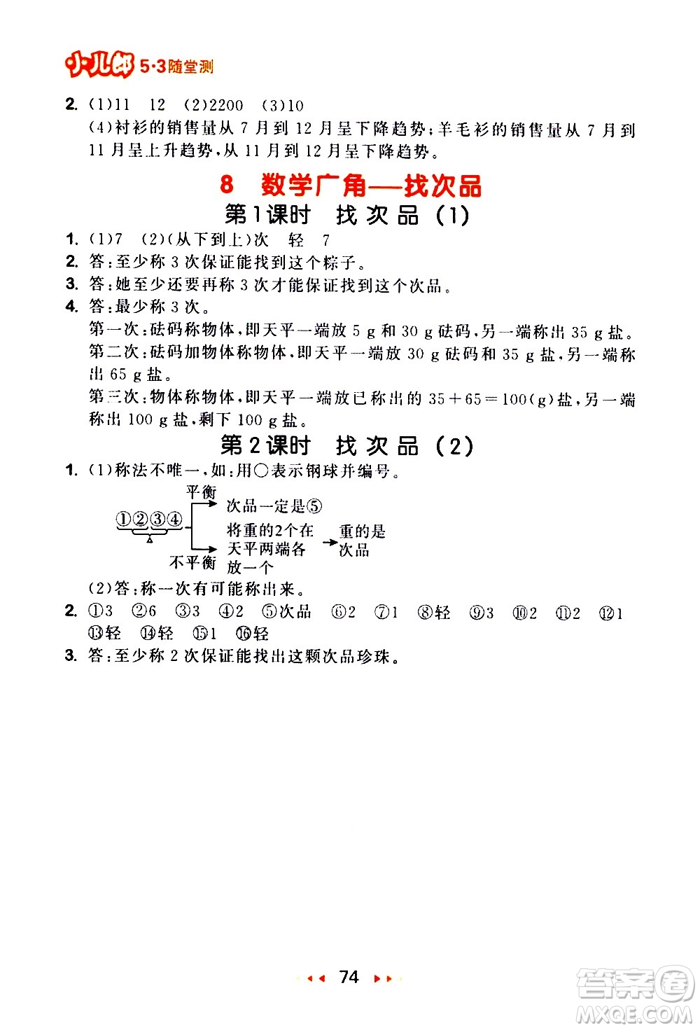 教育科學(xué)出版社2021春季53隨堂測小學(xué)數(shù)學(xué)五年級(jí)下冊(cè)RJ人教版答案