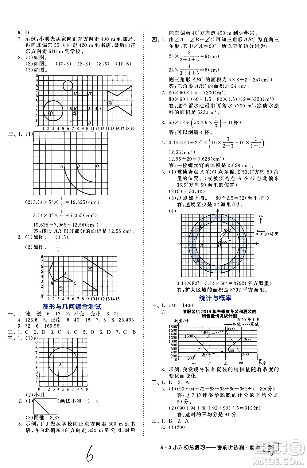 教育科學(xué)出版社2021年53小升初總復(fù)習(xí)考前講練測數(shù)學(xué)答案