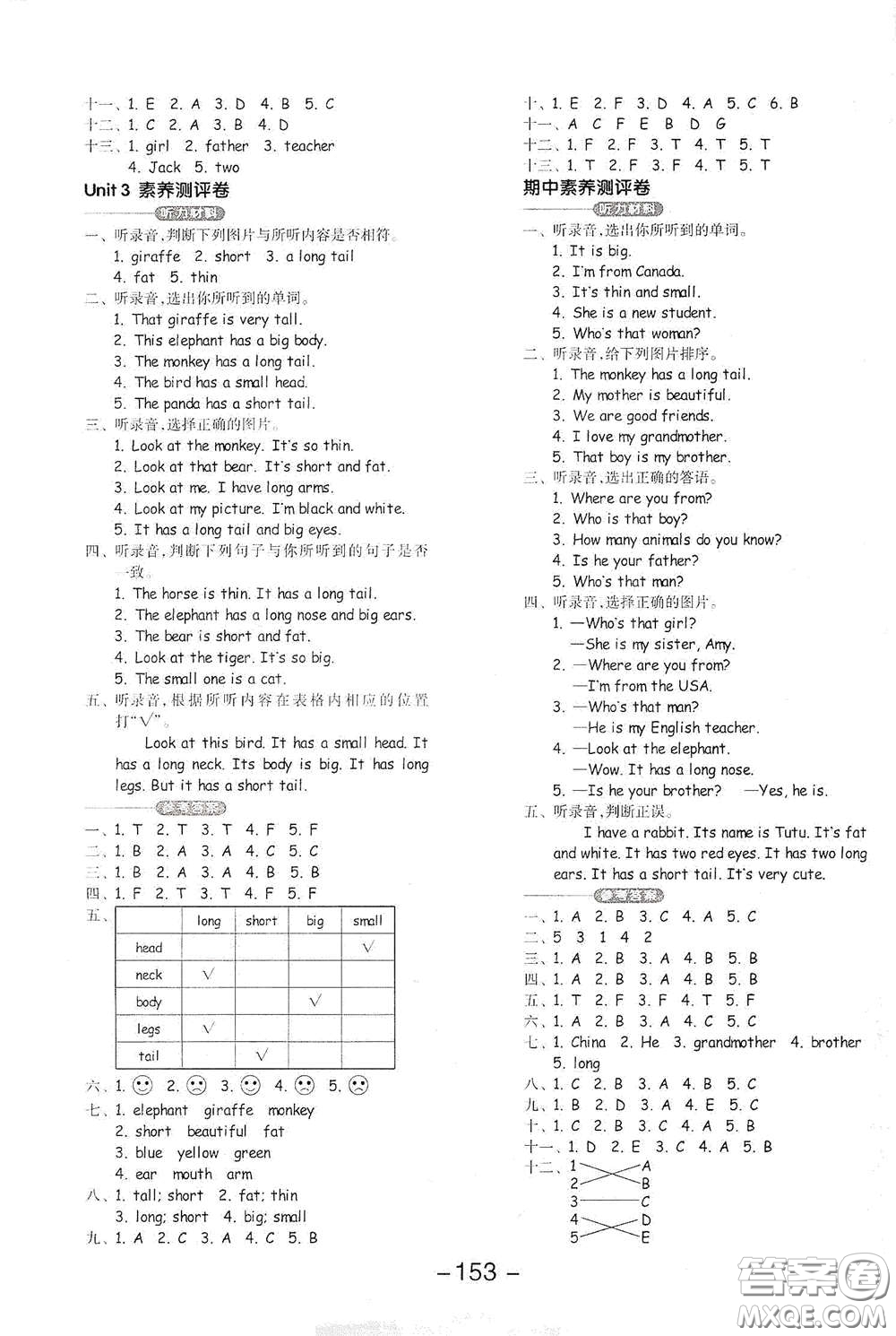 開(kāi)明出版社2021全品學(xué)練考三年級(jí)英語(yǔ)下冊(cè)人教版PEP三年級(jí)起點(diǎn)答案