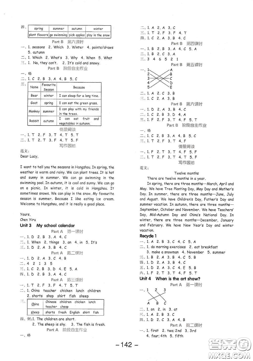 開(kāi)明出版社2021全品學(xué)練考五年級(jí)英語(yǔ)下冊(cè)人教版PEP三年級(jí)起點(diǎn)答案