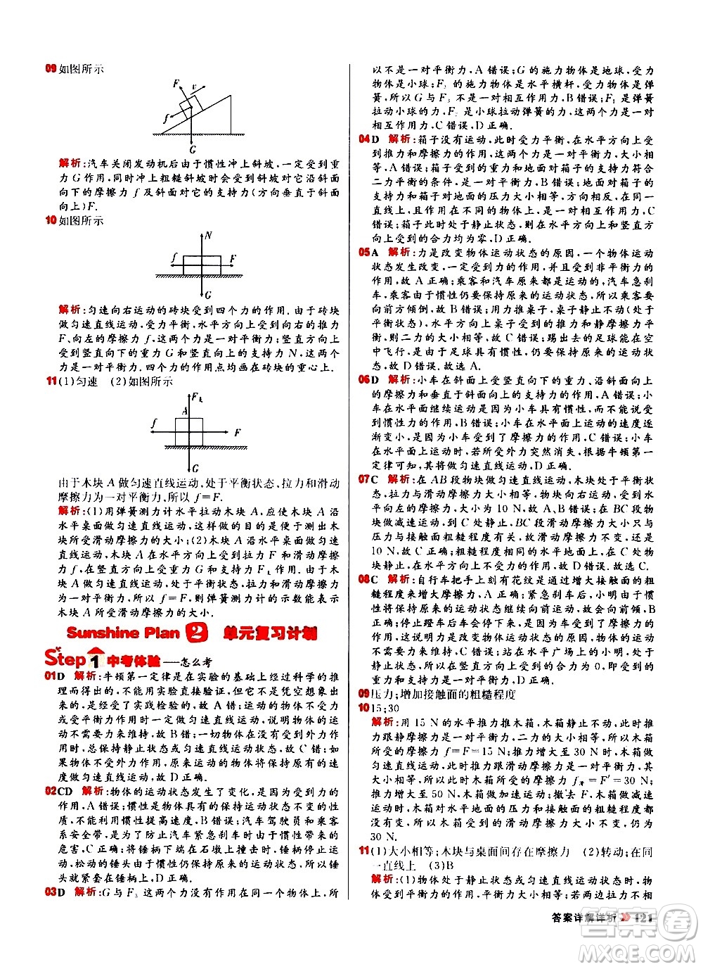 黑龍江教育出版社2021春陽(yáng)光計(jì)劃初中同步物理八年級(jí)下冊(cè)R人教版答案