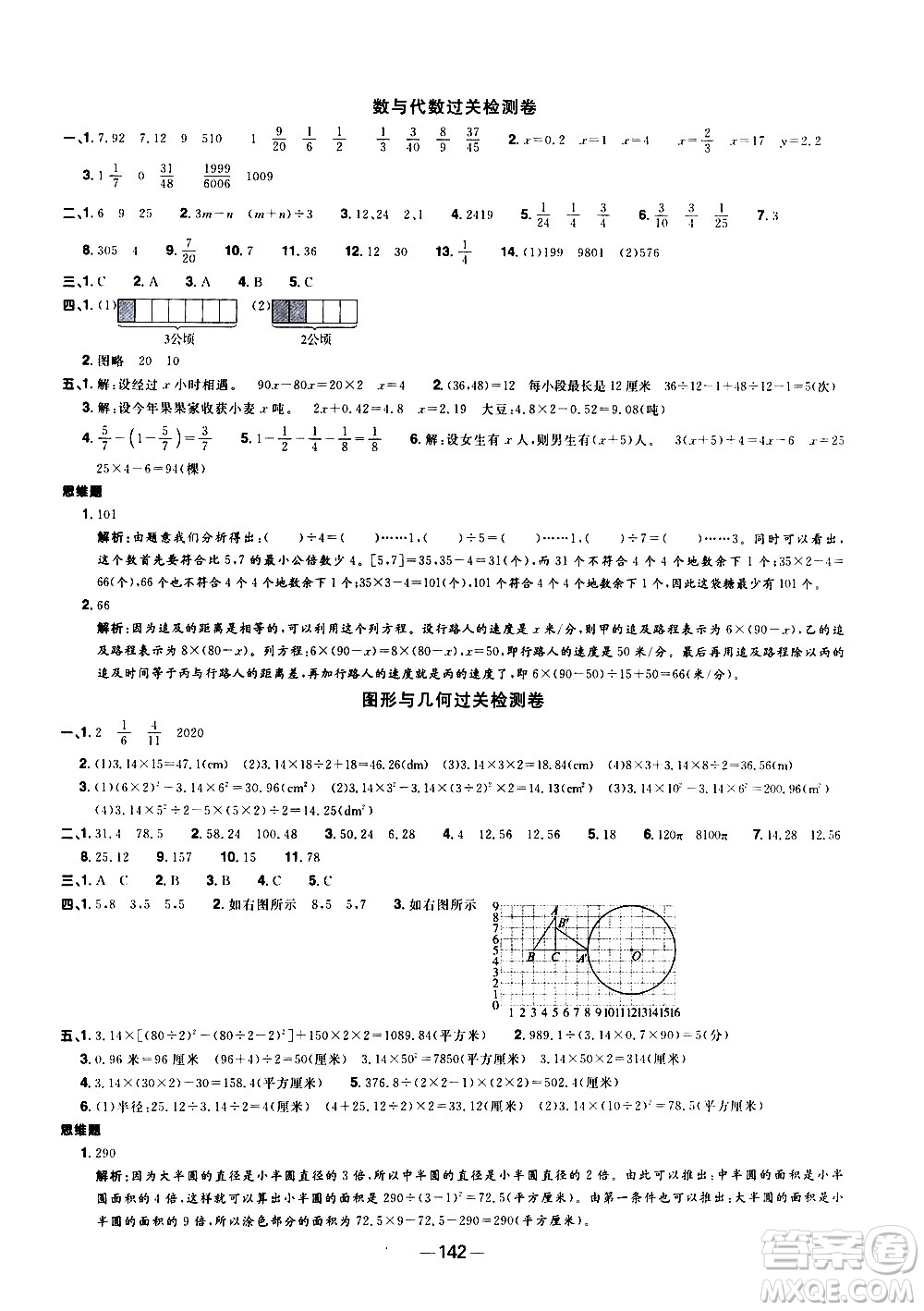 江西教育出版社2021陽光同學(xué)一線名師全優(yōu)好卷數(shù)學(xué)五年級下冊SJ蘇教版答案