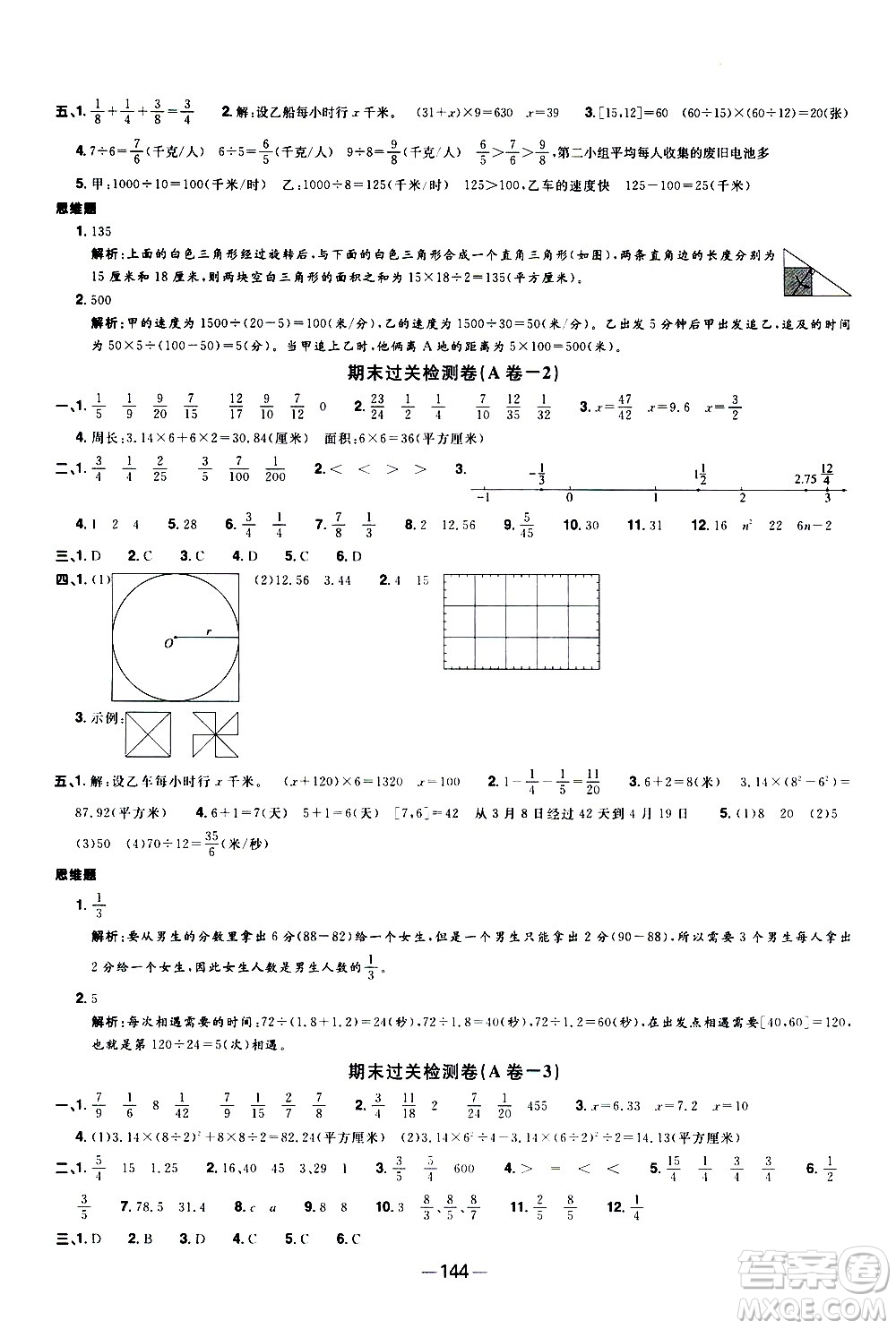 江西教育出版社2021陽光同學(xué)一線名師全優(yōu)好卷數(shù)學(xué)五年級下冊SJ蘇教版答案