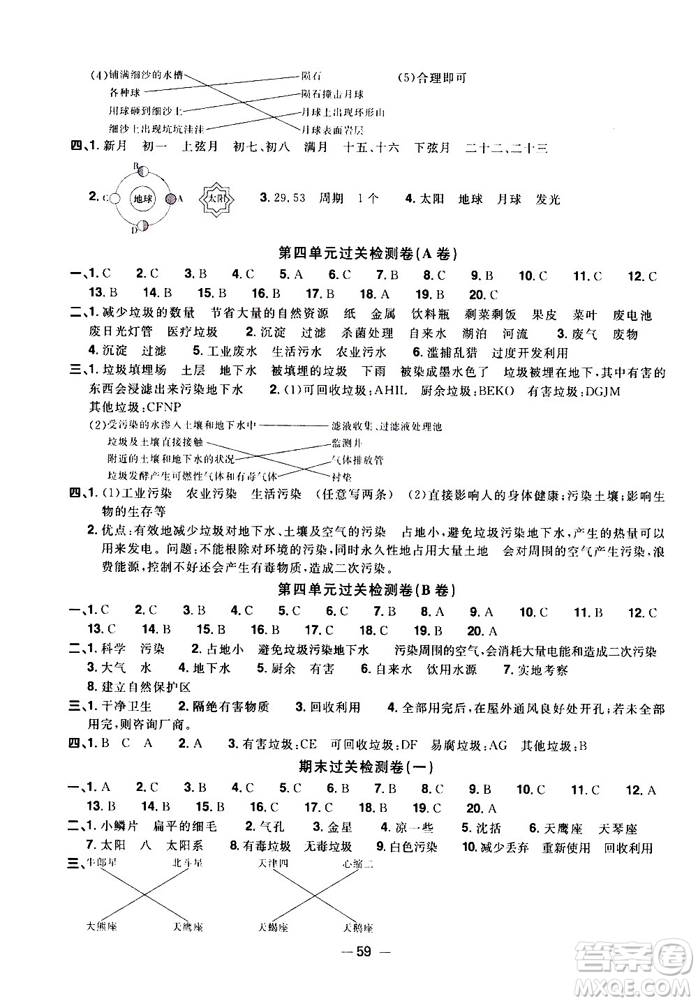 江西教育出版社2021陽光同學(xué)一線名師全優(yōu)好卷科學(xué)六年級下冊JK教科版答案