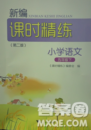 浙江大學(xué)出版社2021新編課時精練第二版小學(xué)數(shù)學(xué)五年級下冊答案