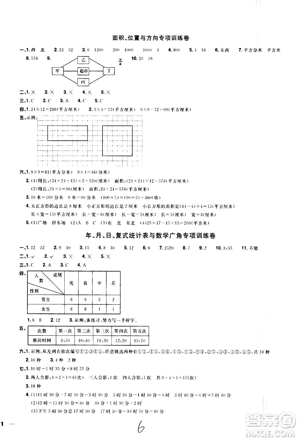 浙江教育出版社2021陽(yáng)光同學(xué)全優(yōu)達(dá)標(biāo)好卷數(shù)學(xué)三年級(jí)下冊(cè)R人教版浙江專(zhuān)版答案