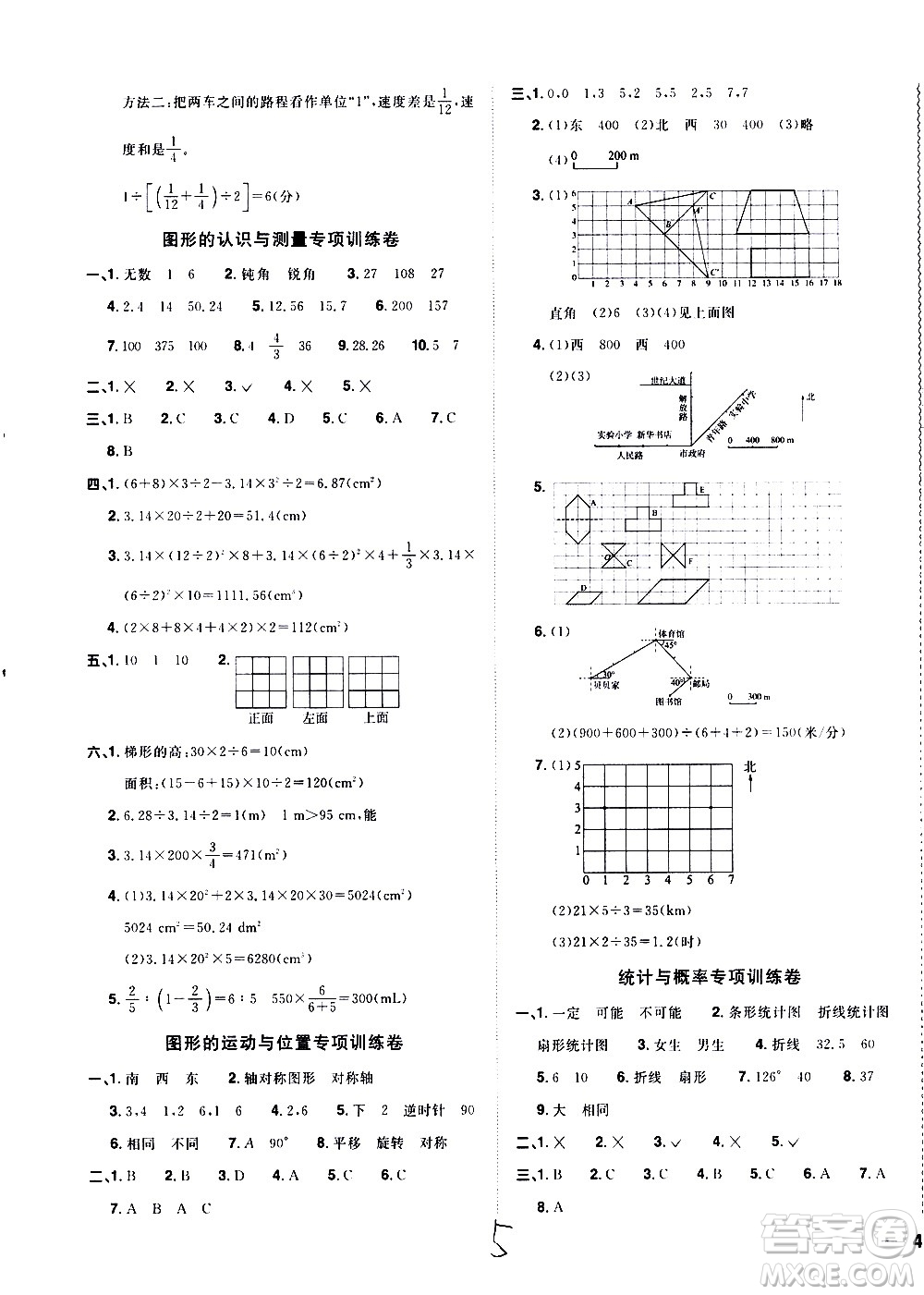 浙江教育出版社2021陽(yáng)光同學(xué)全優(yōu)達(dá)標(biāo)好卷數(shù)學(xué)六年級(jí)下冊(cè)R人教版浙江專版答案