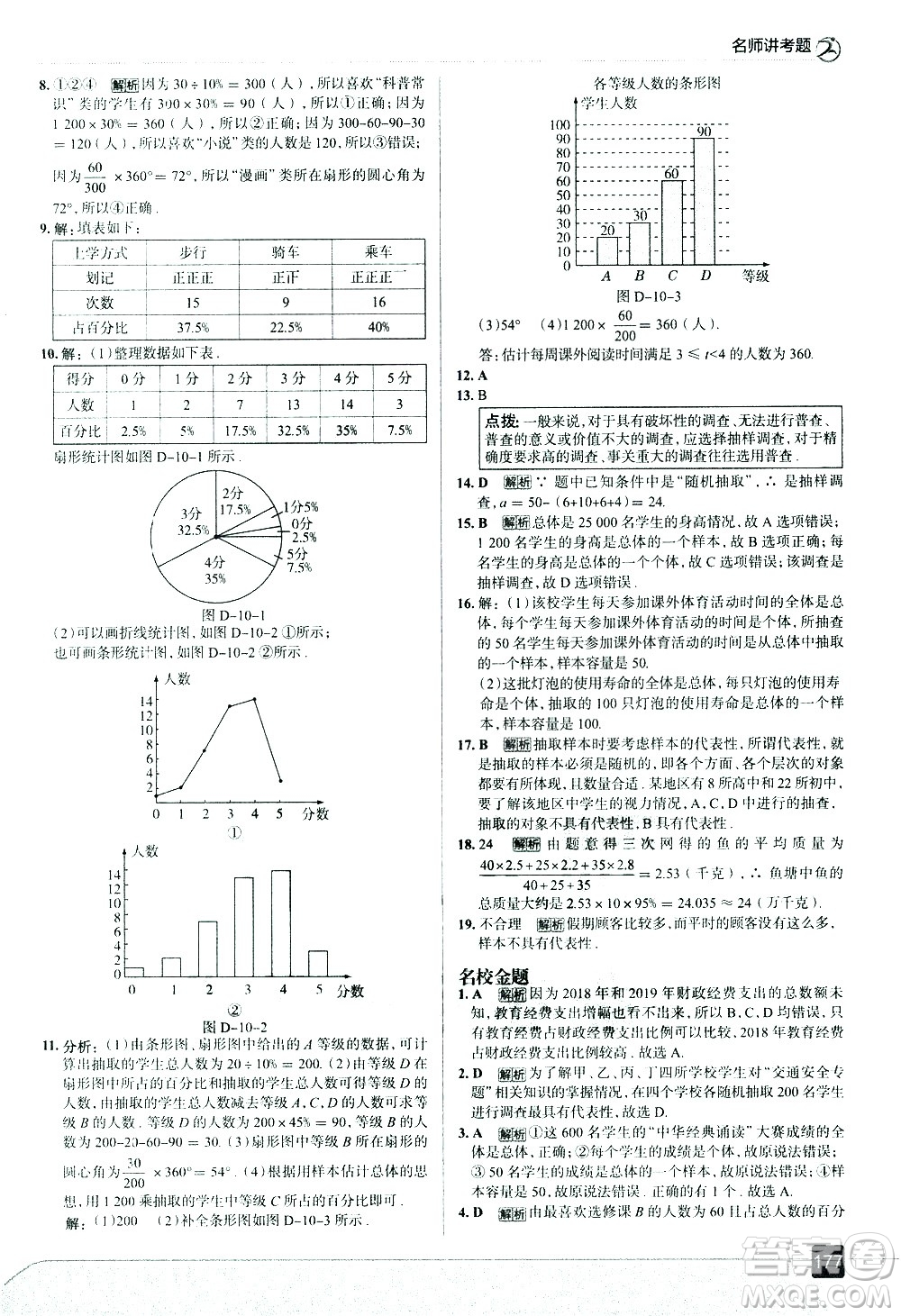 現(xiàn)代教育出版社2021走向中考考場數(shù)學(xué)七年級下冊RJ人教版答案