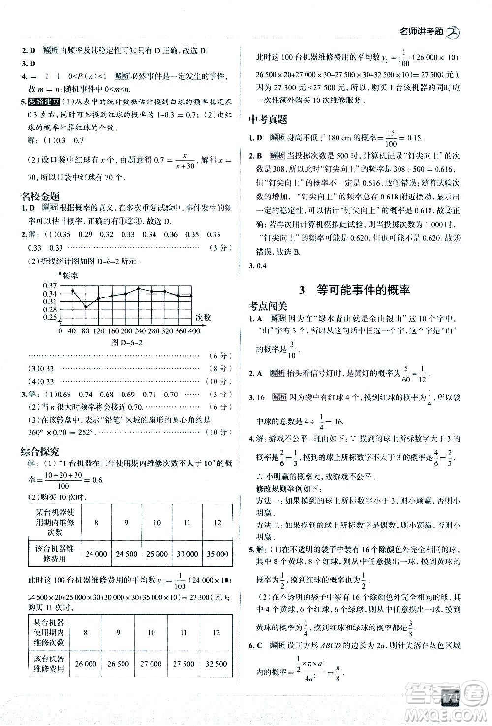 現(xiàn)代教育出版社2021走向中考考場(chǎng)數(shù)學(xué)七年級(jí)下冊(cè)北京師大版答案