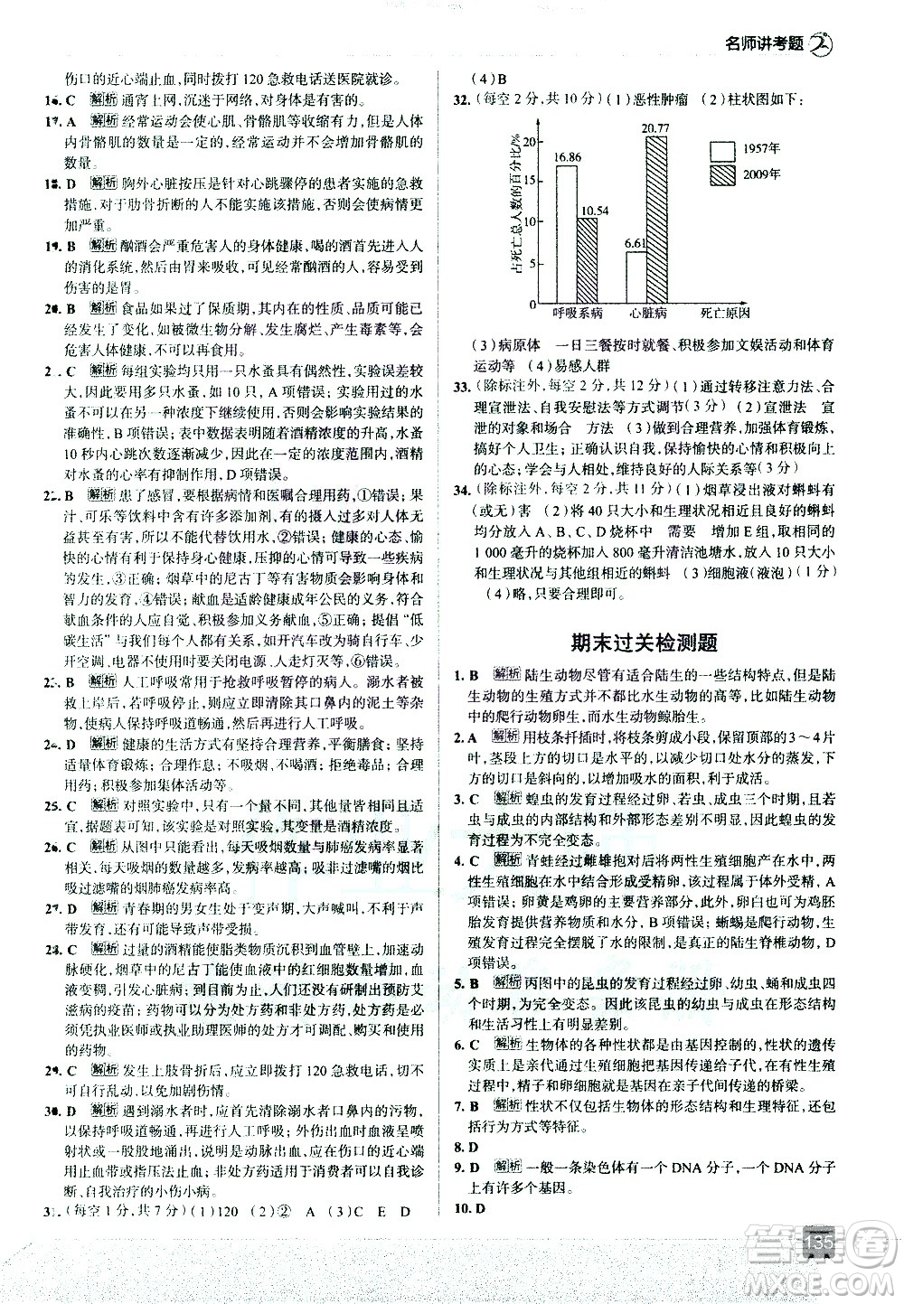 現(xiàn)代教育出版社2021走向中考考場(chǎng)生物學(xué)八年級(jí)下冊(cè)RJ人教版答案