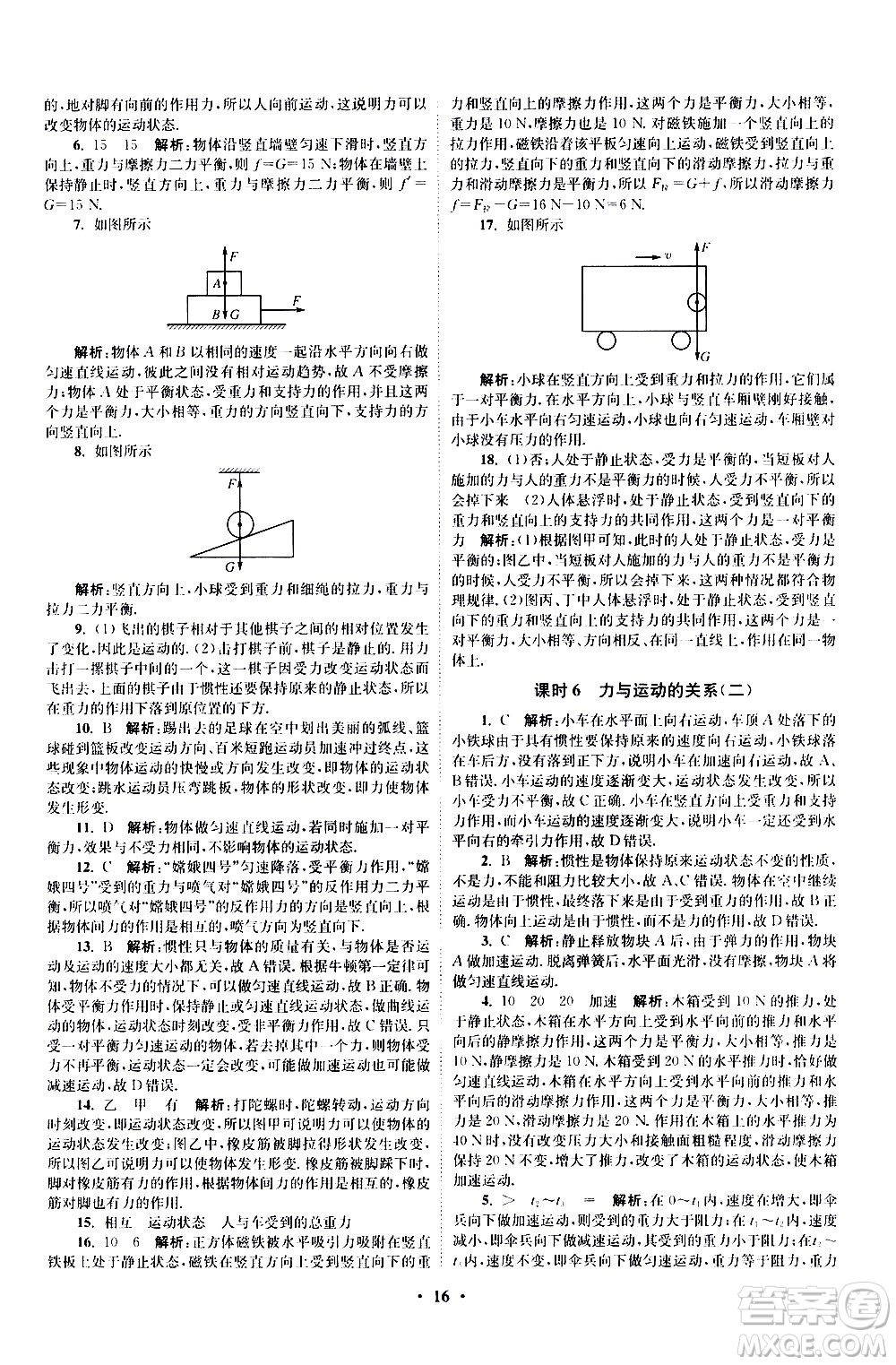 江蘇鳳凰科學(xué)技術(shù)出版社2021初中物理小題狂做提優(yōu)版八年級(jí)下冊(cè)蘇科版答案