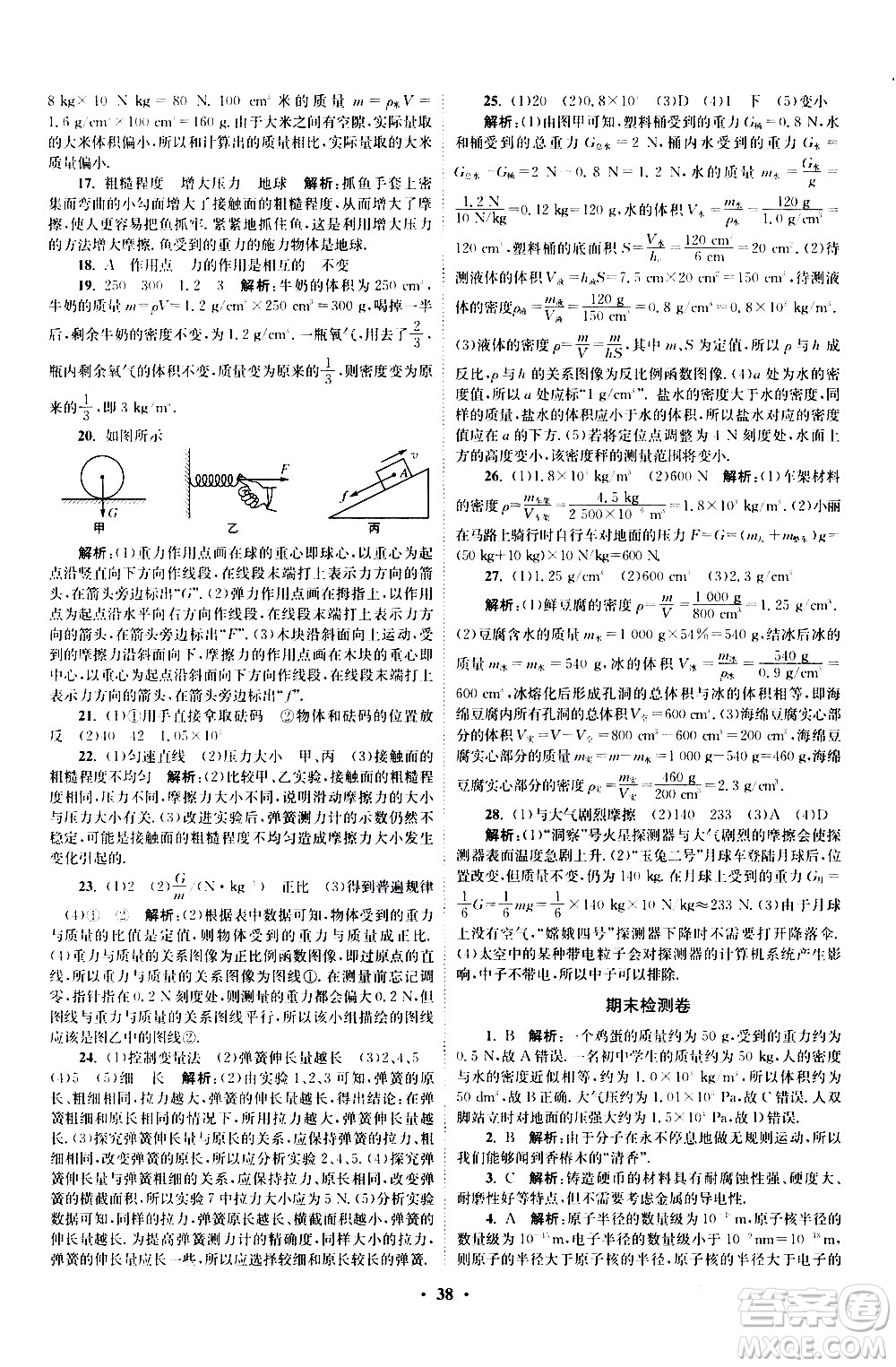 江蘇鳳凰科學(xué)技術(shù)出版社2021初中物理小題狂做提優(yōu)版八年級(jí)下冊(cè)蘇科版答案