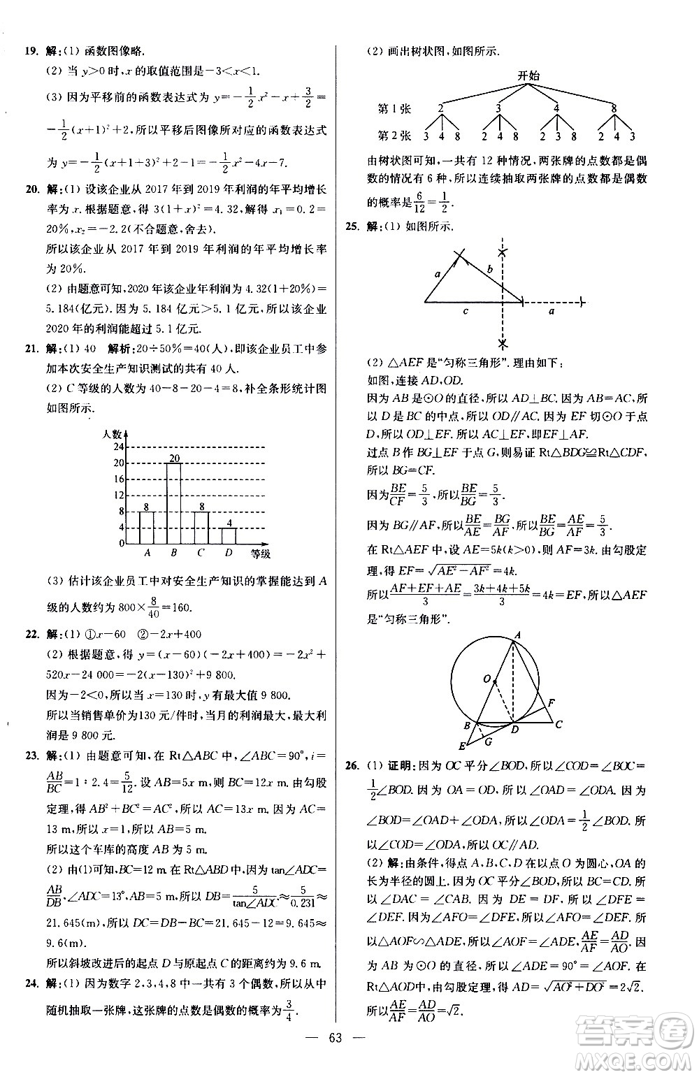 江蘇鳳凰科學(xué)技術(shù)出版社2021初中數(shù)學(xué)小題狂做提優(yōu)版九年級(jí)下冊(cè)蘇科版答案