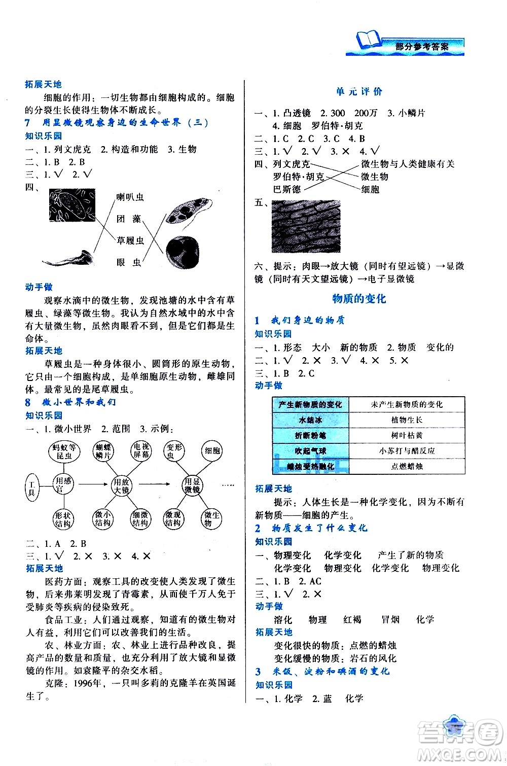 陜西人民教育出版社2021新課程學(xué)習(xí)與評價六年級科學(xué)下K人教版答案