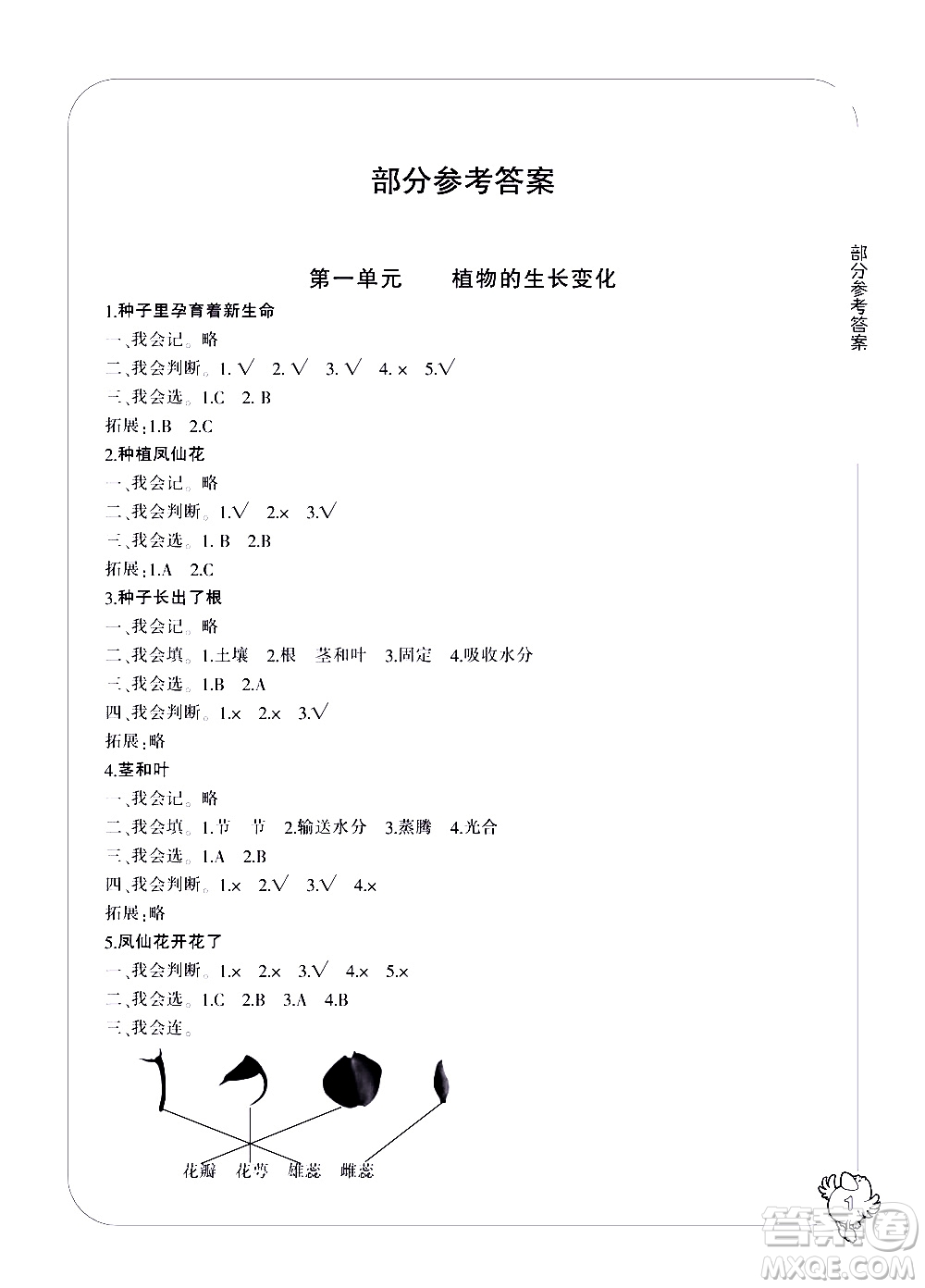 寧波出版社2021學(xué)習(xí)方法指導(dǎo)叢書科學(xué)四年級(jí)下冊(cè)教科版答案