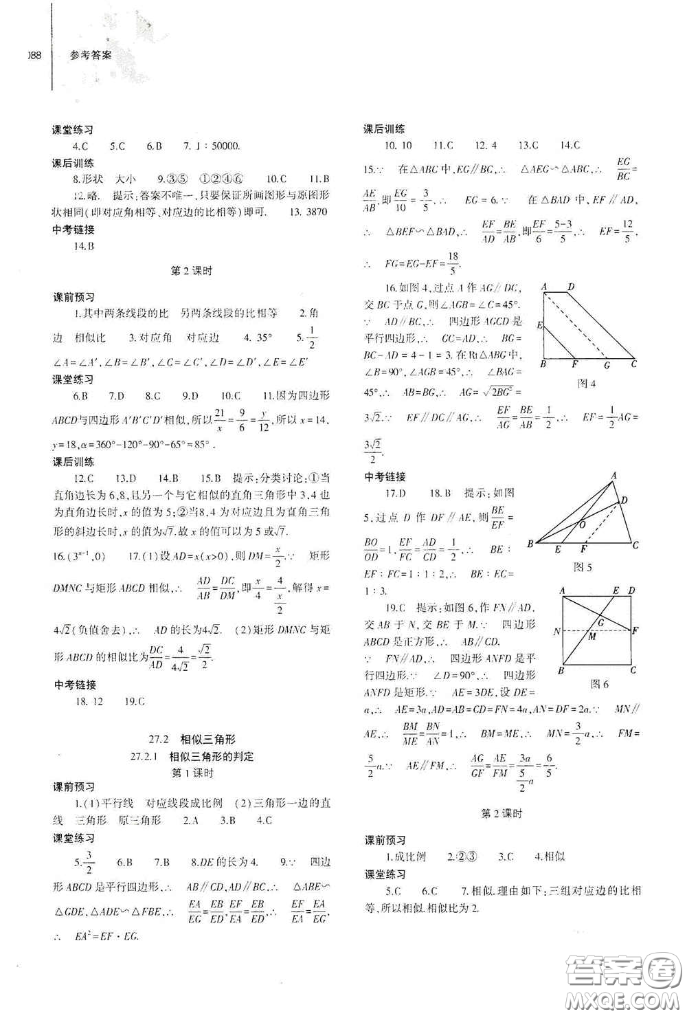 大象出版社2021初中同步練習(xí)冊(cè)九年級(jí)數(shù)學(xué)下冊(cè)人教版山東專版答案