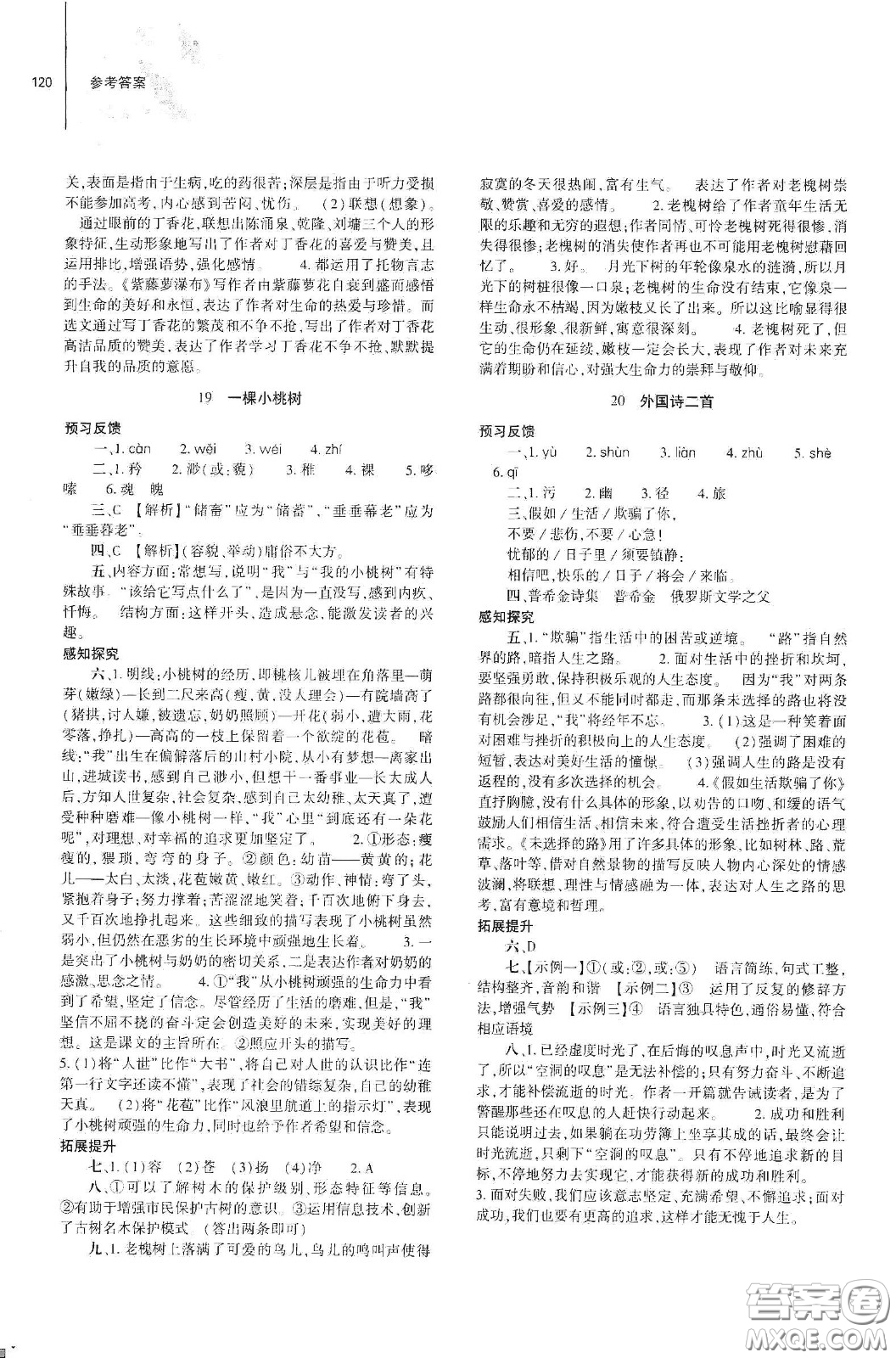 大象出版社2021初中同步練習(xí)冊七年級語文下冊人教版山東省內(nèi)答案