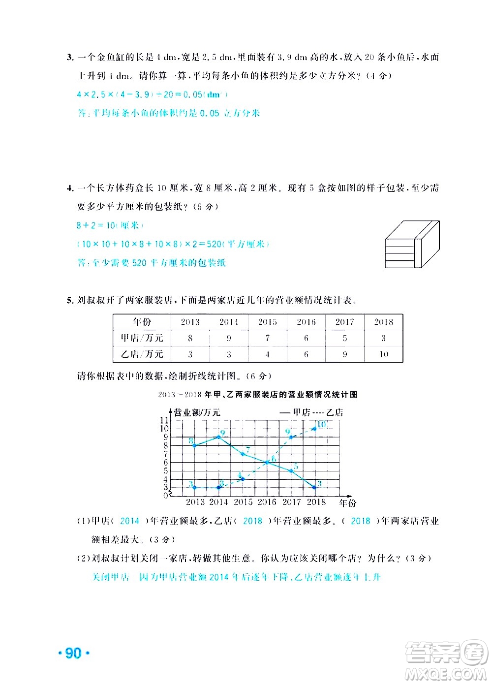 新疆青少年出版社2021小學(xué)一課一練課時達(dá)標(biāo)數(shù)學(xué)五年級下冊RJ人教版答案