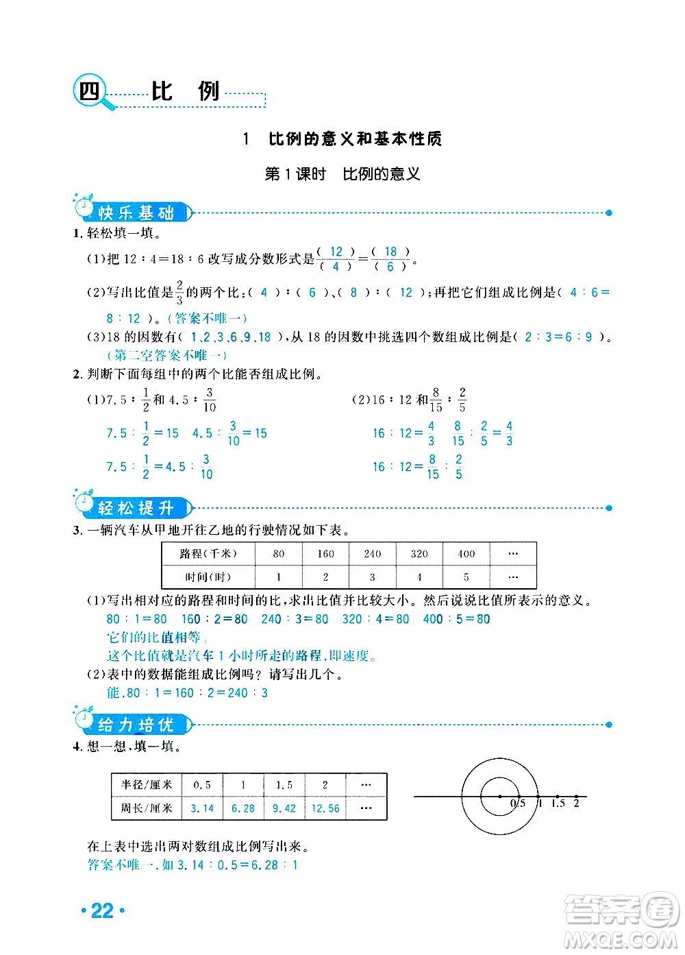 新疆青少年出版社2021小學(xué)一課一練課時達(dá)標(biāo)數(shù)學(xué)六年級下冊RJ人教版答案