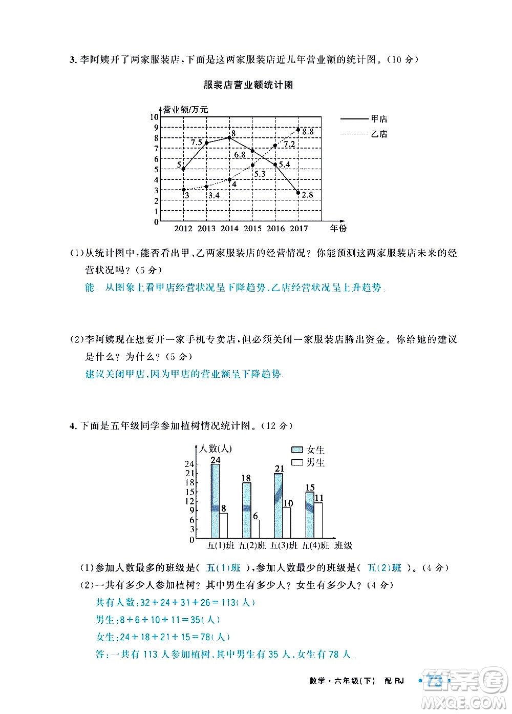 新疆青少年出版社2021小學(xué)一課一練課時達(dá)標(biāo)數(shù)學(xué)六年級下冊RJ人教版答案