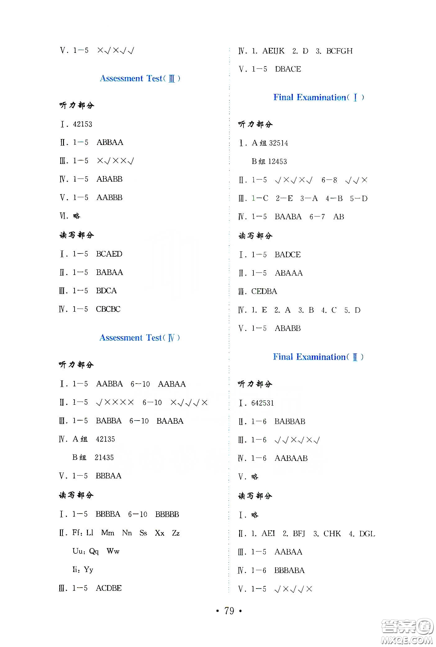 山東教育出版社2021金版小學(xué)英語試卷金鑰匙三年級下冊三年級起點(diǎn)答案