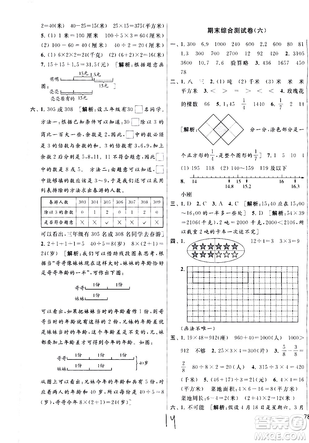 新世紀(jì)出版社2021亮點(diǎn)給力大試卷數(shù)學(xué)三年級(jí)下冊(cè)江蘇國際版答案