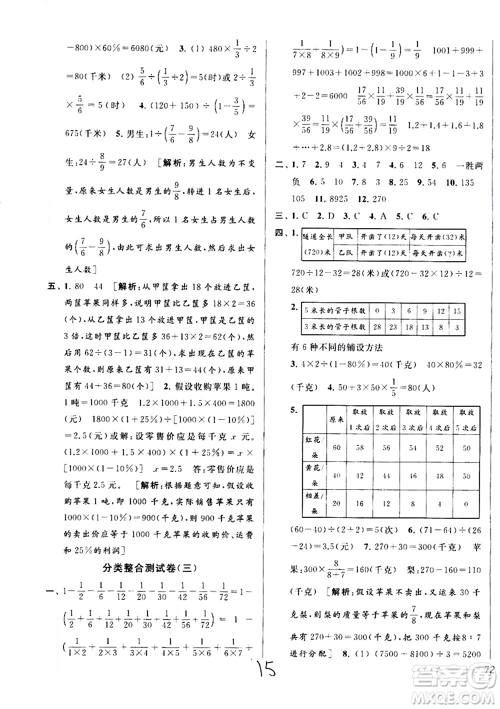 新世紀(jì)出版社2021亮點給力大試卷數(shù)學(xué)六年級下冊江蘇國際版答案