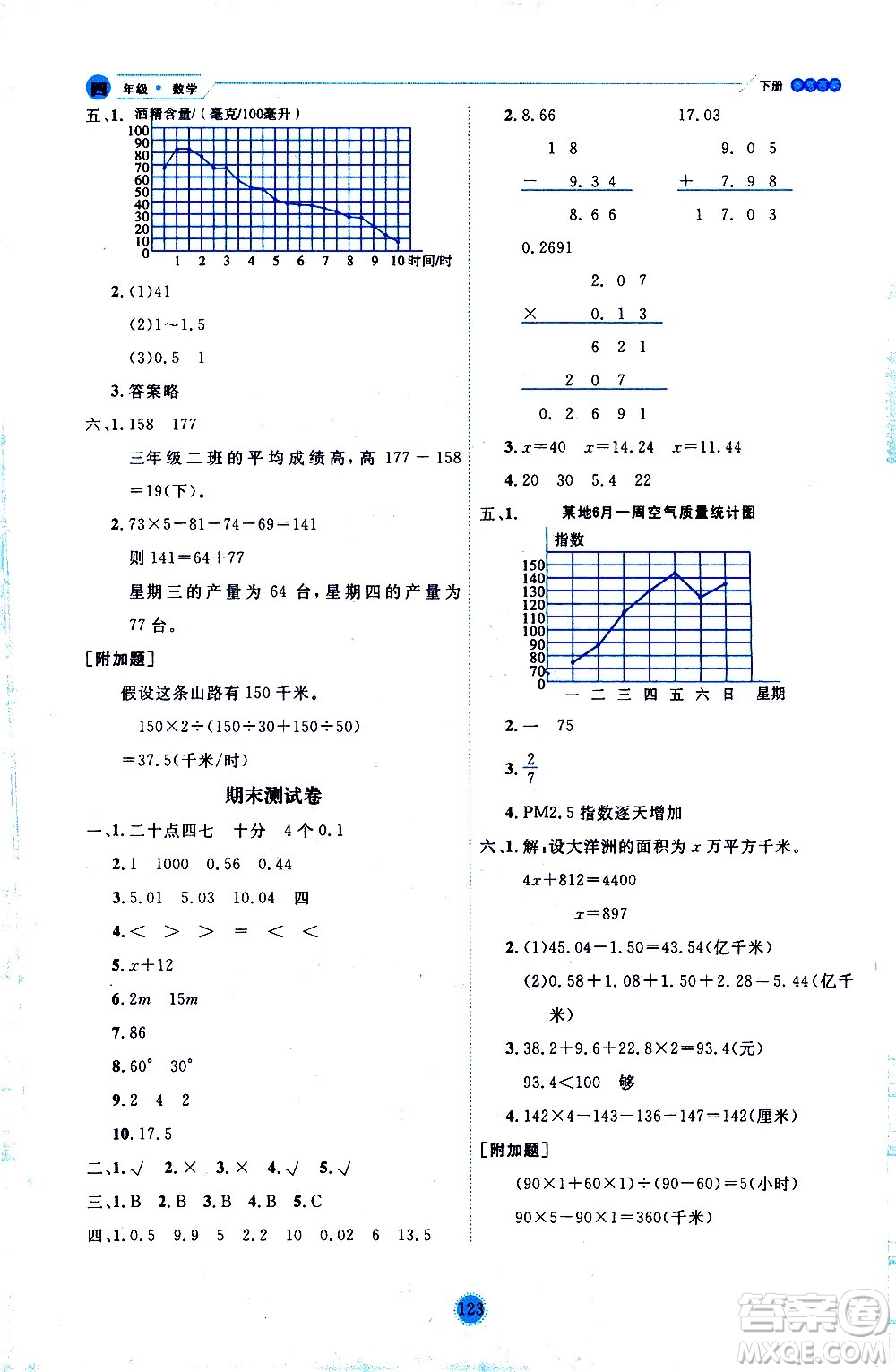 延邊人民出版社2021優(yōu)秀生作業(yè)本情景式閱讀型練習(xí)冊四年級數(shù)學(xué)下冊人教版答案