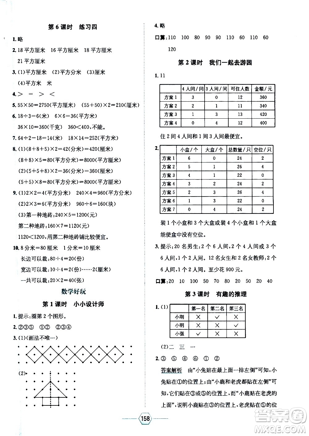 現(xiàn)代教育出版社2021走向優(yōu)等生三年級(jí)數(shù)學(xué)下北京師大版答案