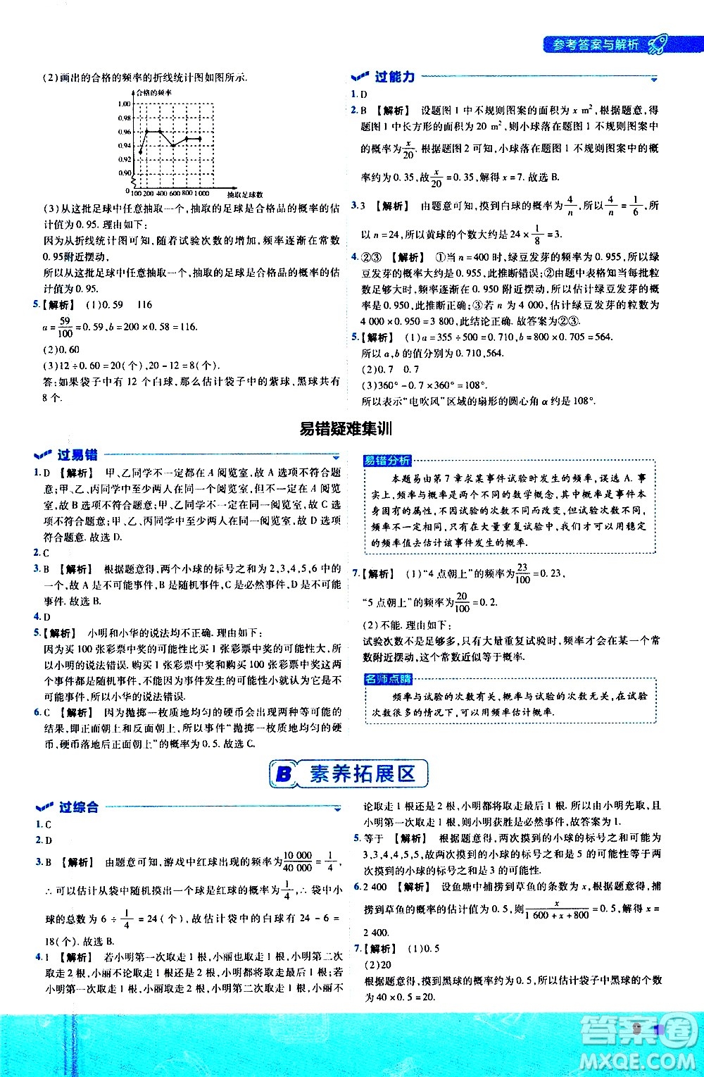 南京師范大學出版社2021版一遍過初中數學八年級下冊SK蘇科版答案