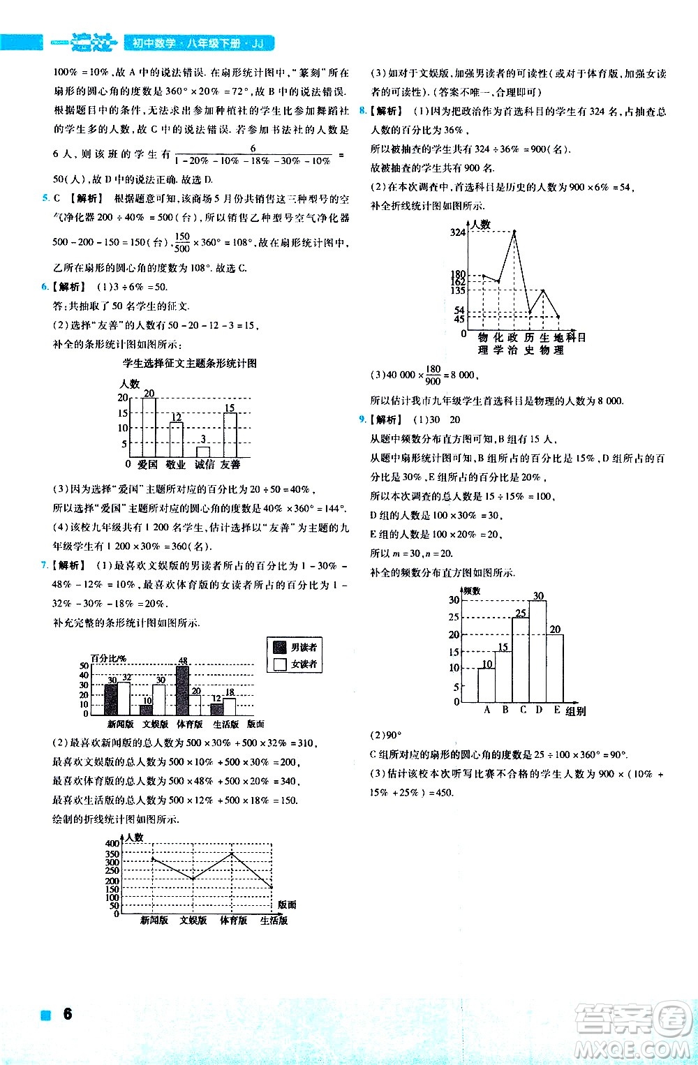 南京師范大學出版社2021版一遍過初中數(shù)學八年級下冊JJ冀教版答案