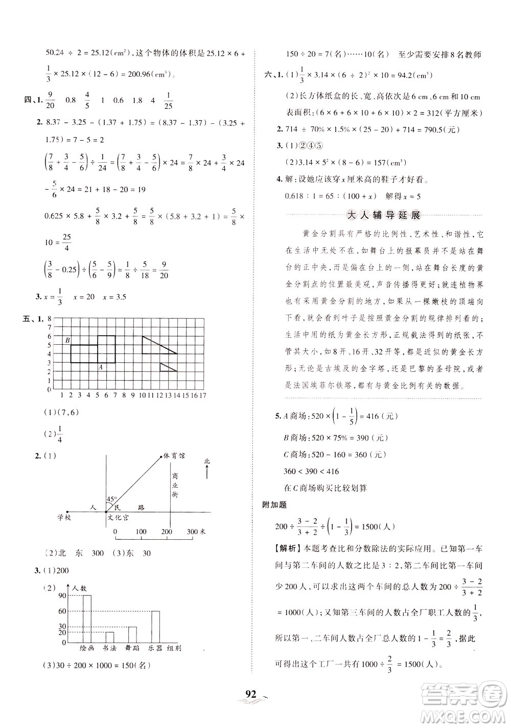 江西人民出版社2021春王朝霞培優(yōu)100分數(shù)學(xué)六年級下冊RJ人教版答案