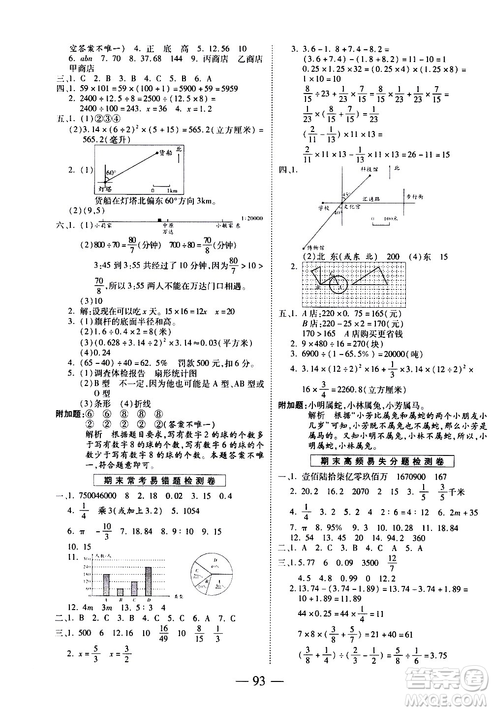 天地出版社2021名師優(yōu)題小學(xué)系列卷數(shù)學(xué)六年級(jí)下冊(cè)RJ人教版答案