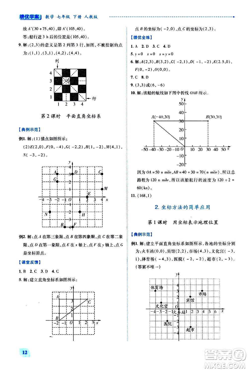 陜西師范大學出版總社有限公司2021績優(yōu)學案數(shù)學七年級下冊人教版答案